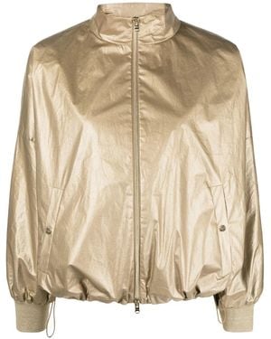 Herno Metallic Bomber Jacket - Natural