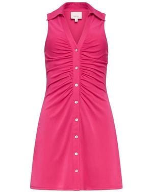 Cinq À Sept Melinda Ruched Button-Up Dress - Pink