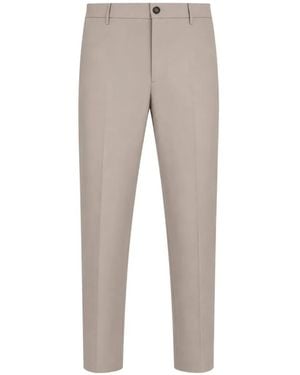 Peserico Pressed-Crease Belt-Loop Pants - Gray