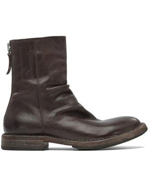 Moma Minsk Rear Zip-Fastening Ankle Boots - Brown