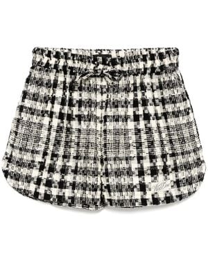 we11done Pantalones cortos a cuadros - Negro