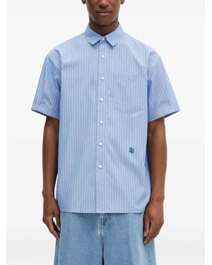 Adererror Striped Short-Sleeve Shirt - Blue