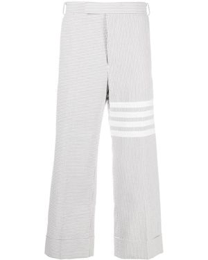 Thom Browne Pantaloni Sartoriali Con Dettaglio A 4 Righe - Bianco