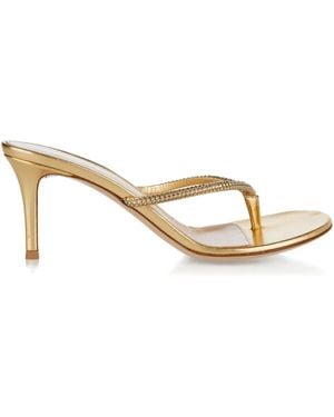 Gianvito Rossi Crystal-Embellished Thong Sandals - Metallic