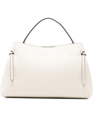ERMANNO FIRENZE Sac Cabas Aliana Médium En Cuir Grainé - White