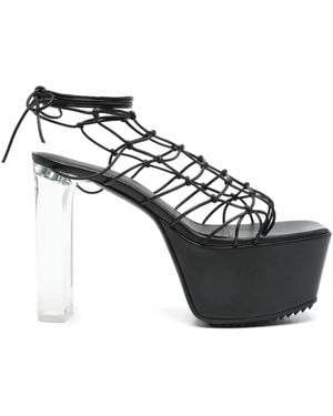 Rick Owens 130Mm Web Platform Sandals - Black