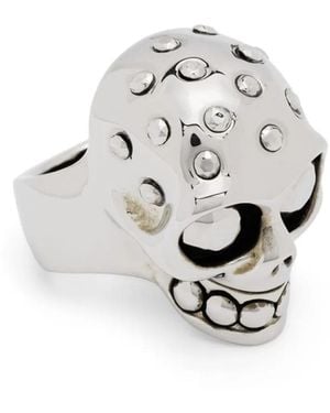 McQueen The Jewelled Skull リング - メタリック