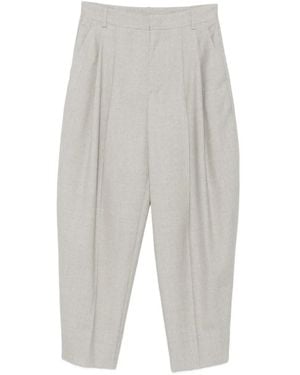 Liviana Conti Pleated-Design Belted Trousers - White