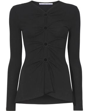 Proenza Schouler Cut-Out Detailed Long-Sleeved Top - Black