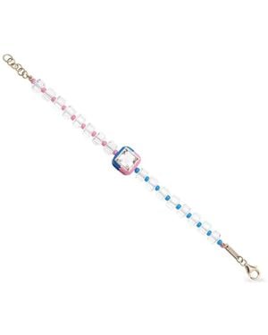 Bea Bongiasca Pulsera B Square En Oro Amarillo De 9 Ct Con Cuentas - Negro