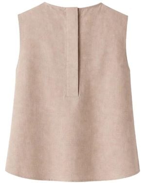 Gran Sasso Pleat Sleeveless Top - Natural