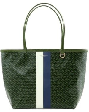 Tory Burch Ever-Ready Monogram-Print Tote Bag - Green