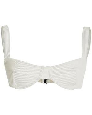 Haight Ribbed Underwired Bikini Top - White