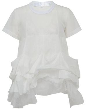 Comme des Garçons Tulle-Panels T-Shirt - White