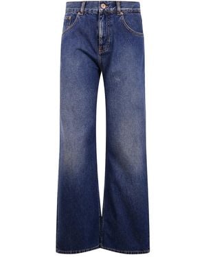 Aspesi Patch-Detail Cotton Jeans - Blue
