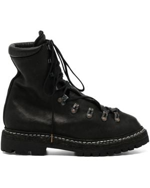 Guidi Lace-Up Full-Grain Leather Boots - Black