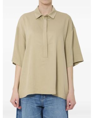 Frankie Shop Eda Fluid Polo Shirt - Natural