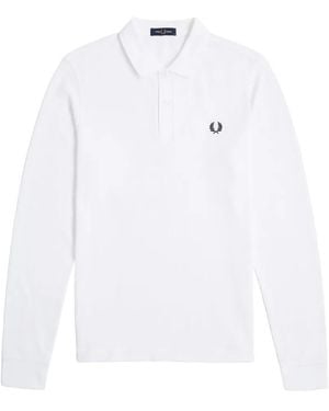 Fred Perry Long-Sleeve Polo Shirt - White