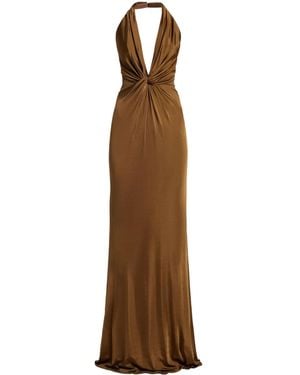 Tom Ford ノットディテール イブニングドレス - ブラウン