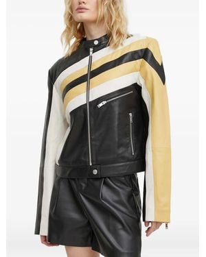 Gestuz Striped Zip Jacket - ブラック