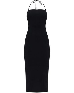 Cult Gaia Halterneck Ribbed Midi Dress - Black