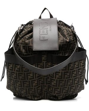 Fendi Mochila con motivo de monograma - Negro