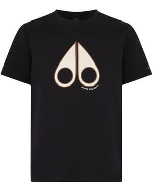 Moose Knuckles Camiseta Con Logo Estampado - Negro