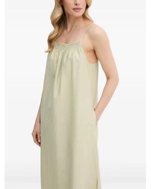 Marc O' Polo Smocked-Shoulder Midi Dress - White