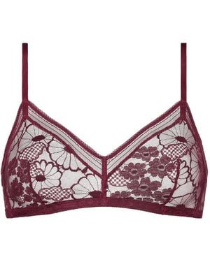 Eres Floral-Lace Triangle Bra - Purple