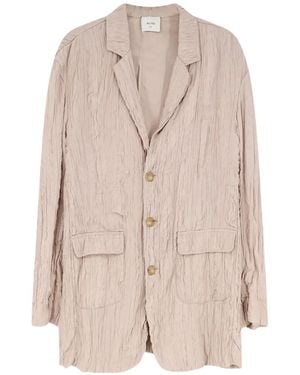 Alysi Flap-Pockets Wrinkled Blazer - Natural