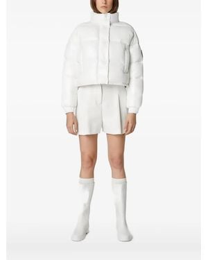 Save The Duck Logo-Patch Padded Jacket - White
