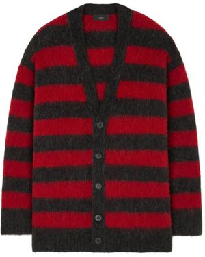 Alanui Grunge Stripes Striped Cardigan - Red
