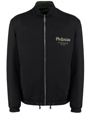 McQueen Khaki Logo Bomber Jacket - Green