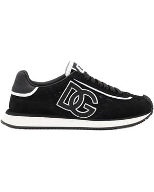 Dolce & Gabbana Sports Shoes With Logo - Black
