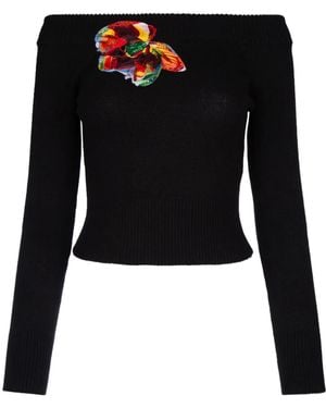 McQueen Off-Shoulder Jumper - Black