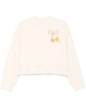 Moncler Sweater Met Kersenstrik - Wit