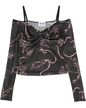 Moschino フローラル チュール ブラウス - ブラック