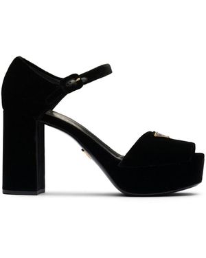 Prada velvet slip on sandals 2025