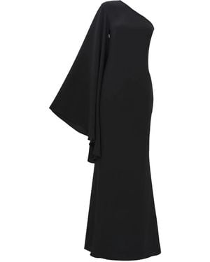 ‎Taller Marmo Sifnos One-Shoulder-Maxikleid mit ausgestellten Ärmeln - Schwarz