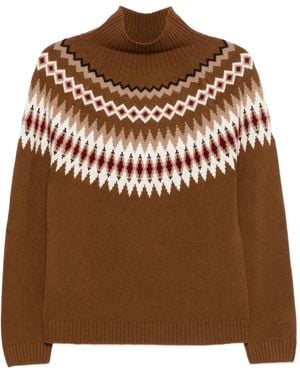 Be You Fair Isle High-Neck Jumper - Brown