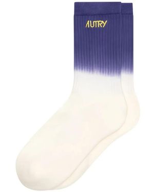 Autry Tie-Dye Ribbed Socks - Blue