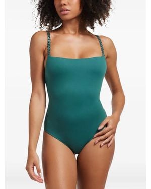 Fisico Crystal-Embellished Swimsuit - Green