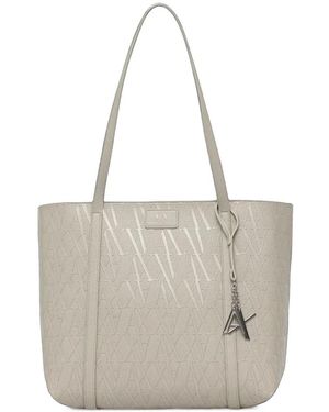 ARMANI EXCHANGE Cabas À Motif Monogrammé Embossé Et Plaque Logo - White