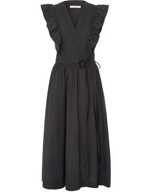 Vanessa Bruno Ruffle-Detail Wrap Midi Dress - Black