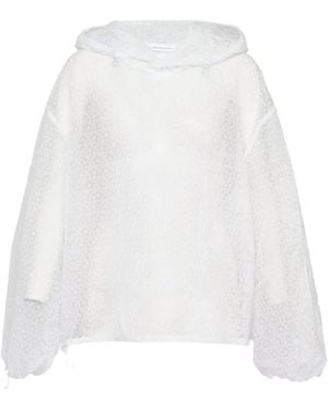 Cecilie Bahnsen Hoodie Shila Windflower À Fleurs Brodées - White