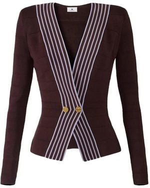 Elisabetta Franchi Striped Cardigan - Purple