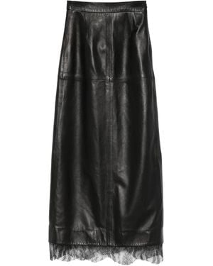 Manokhi Leather A-Line Skirt - Black