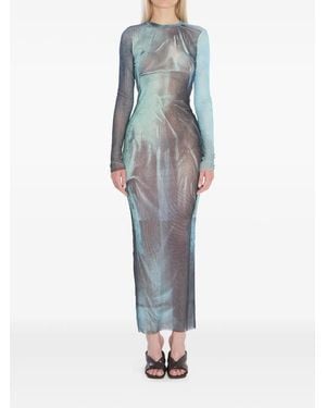 Jean Paul Gaultier Water-Print Maxi Dress - Blue