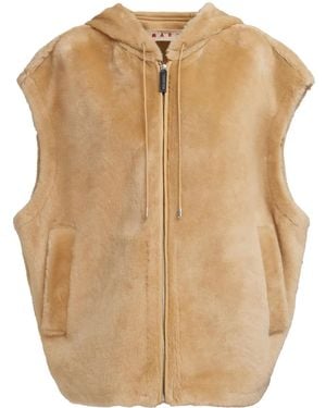 Marni フーデッド ベスト - ナチュラル