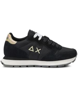 Sun 68 Ally Paneled Sneakers - Black
